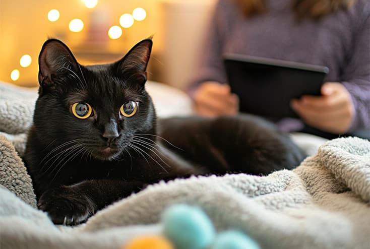 Cat with nasal discharge during TelaVets respiratory consult