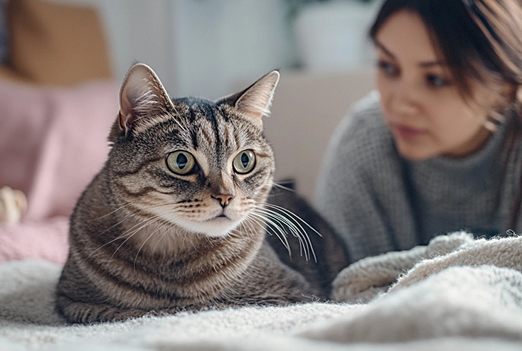 Cat with diarrhea