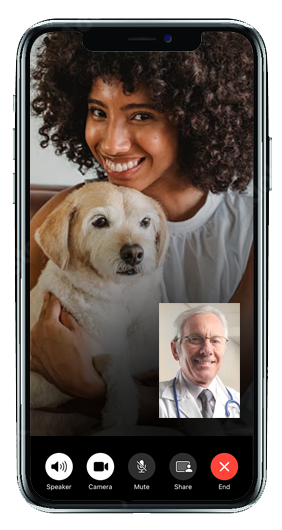 Video chat interface on mobile